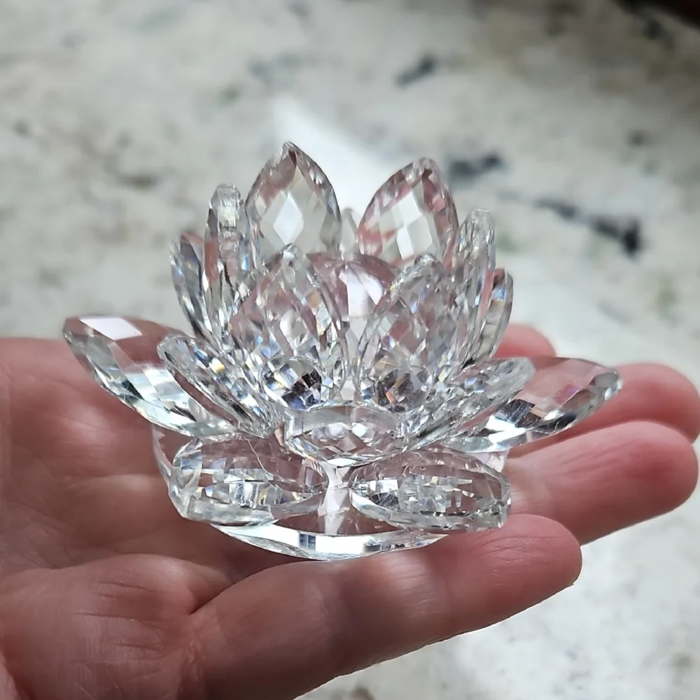 Glass Lotus Flower Decor